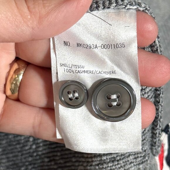 Thom Browne Grey Cashmere Tartan Check Cardigan Sweater - Picture 10 of 10